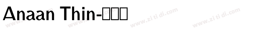 Anaan Thin字体转换
